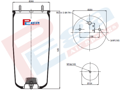P10.941.S Пневморессора W01-M58-8620 верхняя часть от W01-M58-8619 . (Pega P10.941.S Пневморессора W01-M58-8620 верхняя часть от W01-M58-8619 .)
