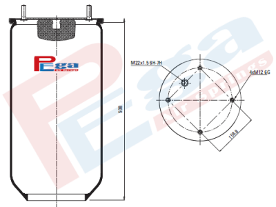 P10.813.S Пневморессора W01-M58-7238 верхняя часть (Pega P10.813.S Пневморессора W01-M58-7238 верхняя часть)