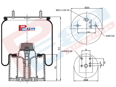 P10.941.CP Пневморессора W01-M58-8668 сборка (Pega P10.941.CP Пневморессора W01-M58-8668 сборка)