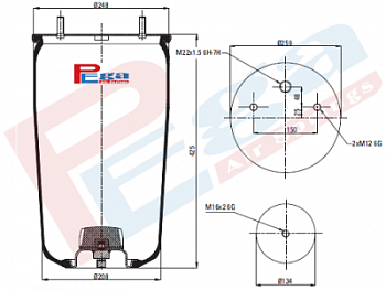 P10.940.S Пневморессора W01-M58-8613 верхняя часть